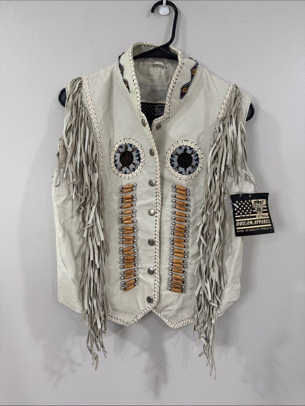Bikers dream Apparel NEW Women's Fringe Beaded Leather Vest western cowgirl